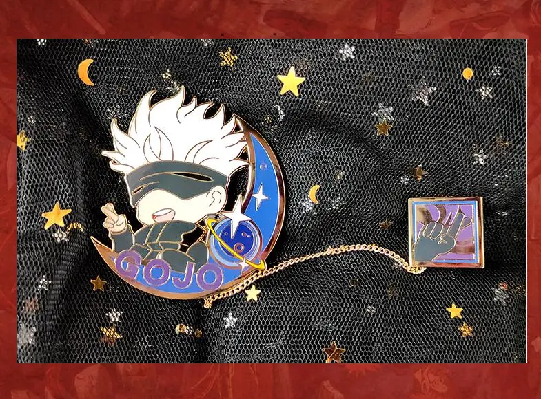 Anime Jujutsu Kaisen Gojo Satoru Metallist Rinnamärk Nuppu, Sõle Sõrmed Kogumise Mood Medal Kostüüm Suveniiride Cosplay Kingitus
