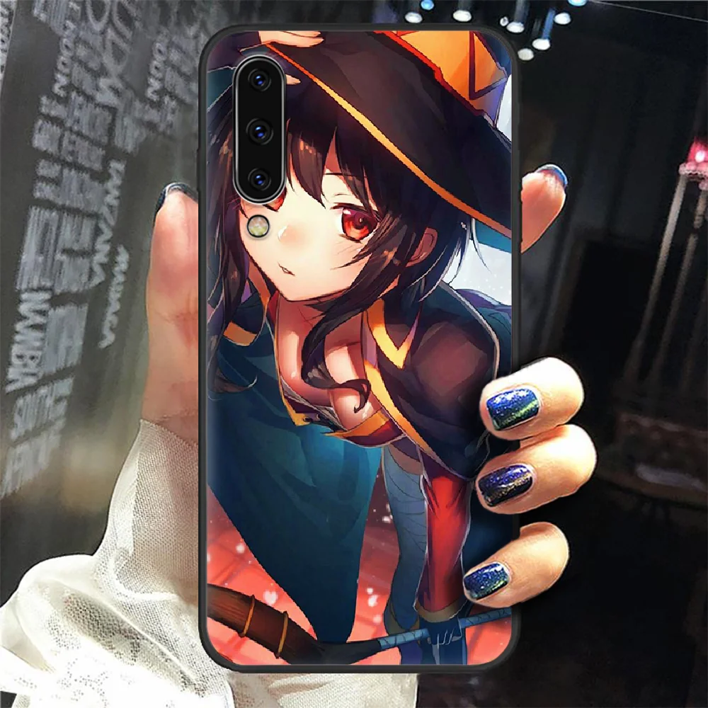 Anime Konosuba Megumin tüdruk Telefoni Juhul Kate Samsung Galaxy A10 A20 A30 E A40 A50 A51 A70 A71 J 5 6 7 8 S must Etui Luksus