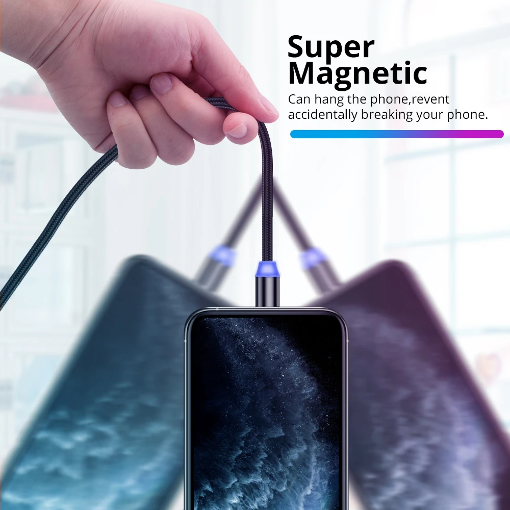 ANKNDO Magnet Laadimine Telefoni 3 In 1 Magnet Kiire Laadija Kaabel-Micro-Usb-C-Tüüpi Traat Iphone Samsung Xiaomi Juhe Android