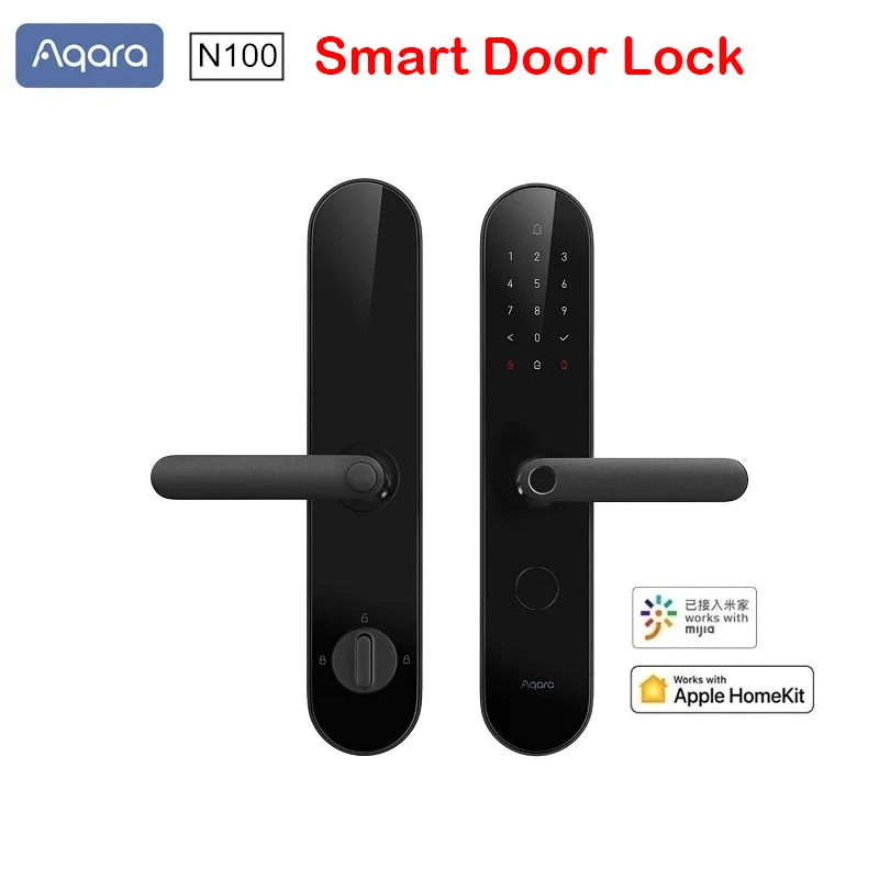 Aqara N100 Smart Ukse Lukustamine Sõrmejälje Bluetooth-Parool Unlock Töötab Mijia Apple HomeKit Smart Seos Uksekell