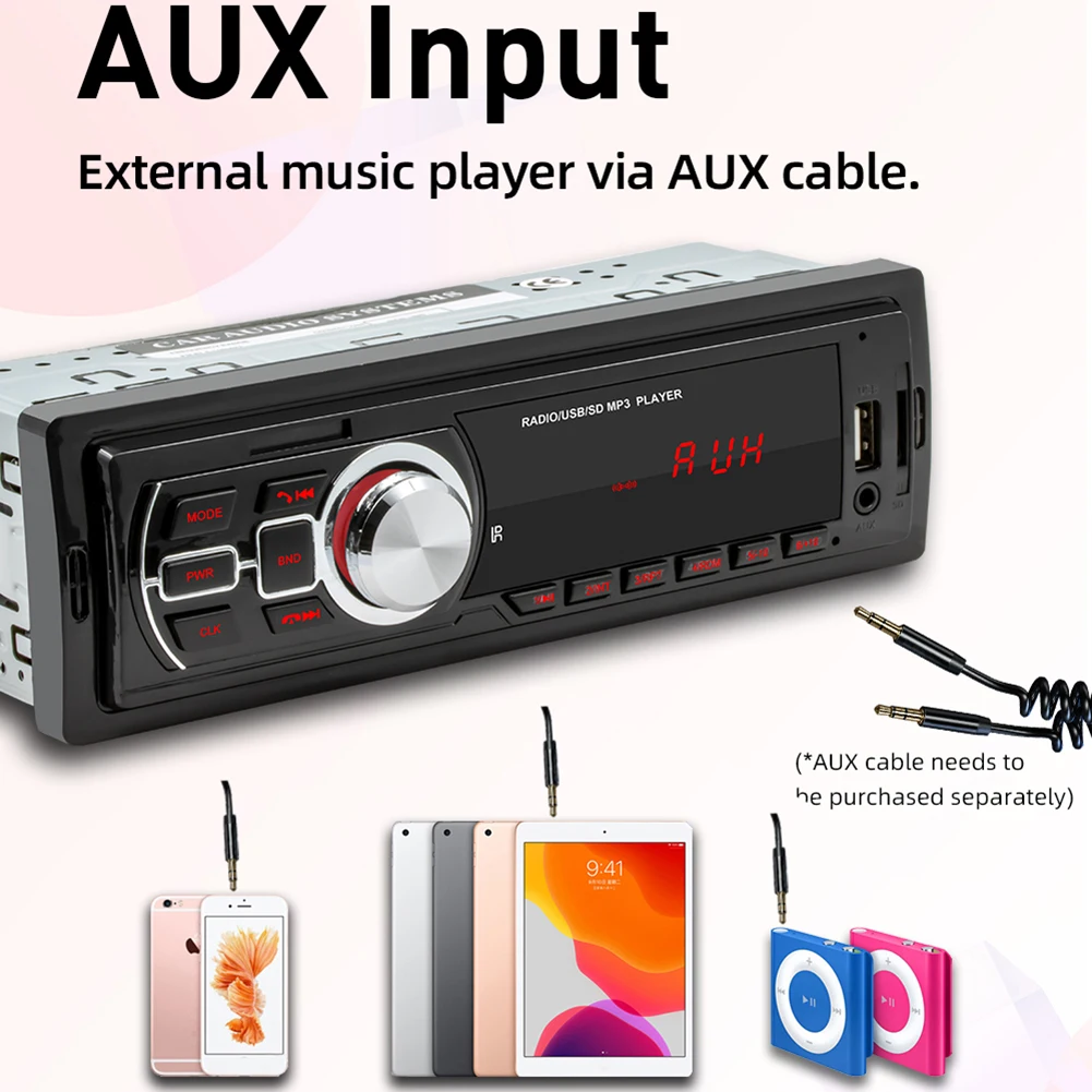 Auto Audio-Kesk-FM-Stereo 5208E Auto Raadio Multimeedia Audio-Mängija, Bluetooth-ühilduva TF Kaart U Disk AUX juhtseade