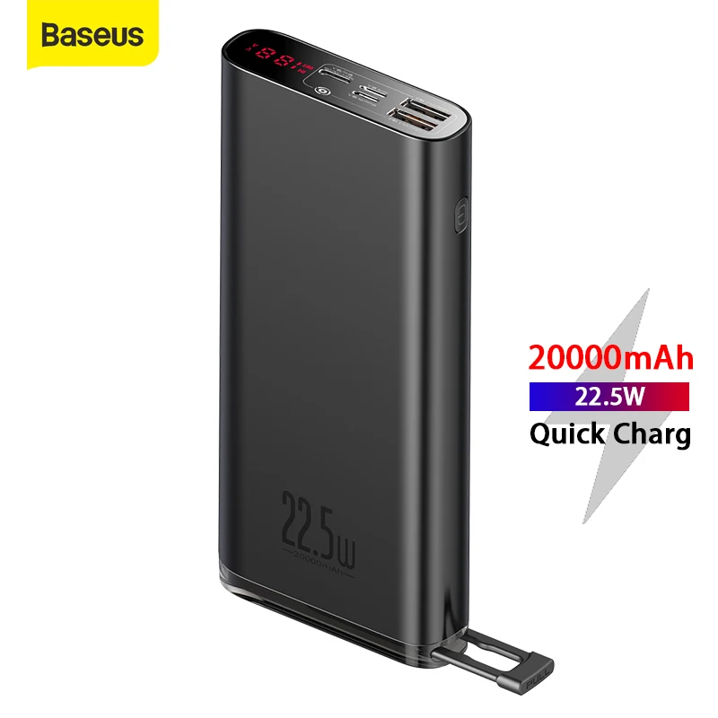 Baseus Power Bank 20000mAh 3.0 TypeC USB-PD Kiire Laadimine Välise Laadija Powerbank Digitaalne Ekraan Xiaomi Telefon Huawei