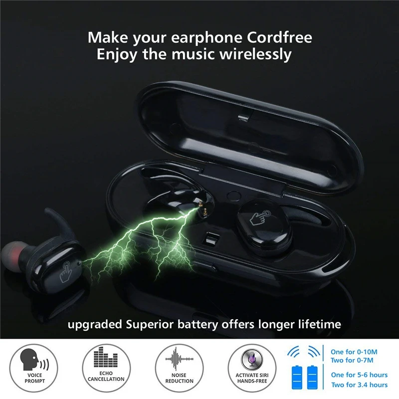 Bluetooth-ühilduva 5.0 Kõrvaklapid Stereo Sport Veekindel Earbuds Kõrvaklapid Koos Mikrofoniga Laadimise Kasti Traadita Kõrvaklappide