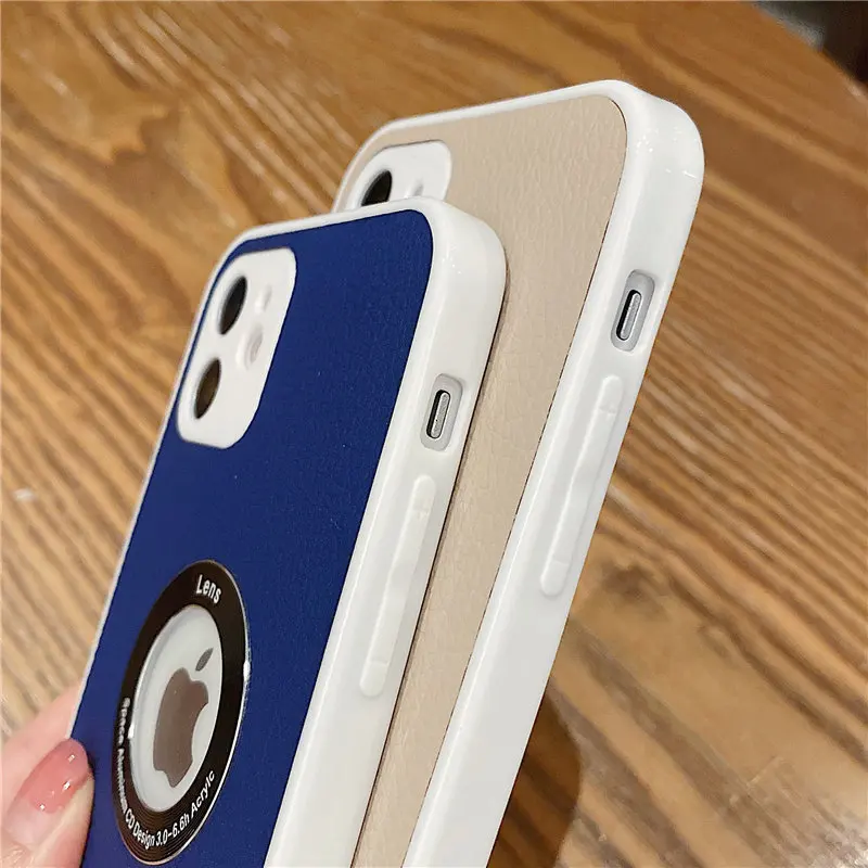 Candy Värvi Nahast Pehme Telefoni Case For iPhone 12 11 Pro Max X-XR, XS 7 8 Plus 12Mini Kaamera Kaitse Õõnes Ekraan tagakaas