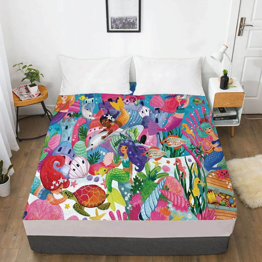 Cartoon Laste Elastne paigaldatud leht voodi lehel Elastse Bänd Madratsi Kate Voodi kate, lapsed, beebi poiss tüdrukute džungel
