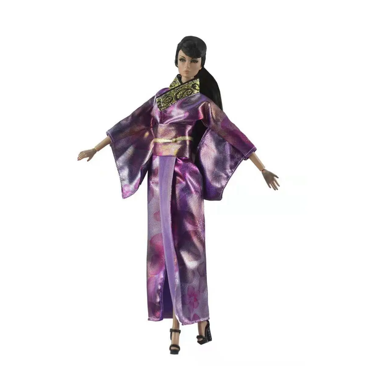 Cosplay 1/6 BJD Tarvikud Jaapani Rüü Traditsiooniline Kimono Kleit Barbie Nuku Riideid Pikk Yukata Kostüüm Nukumaja DIY Mänguasi
