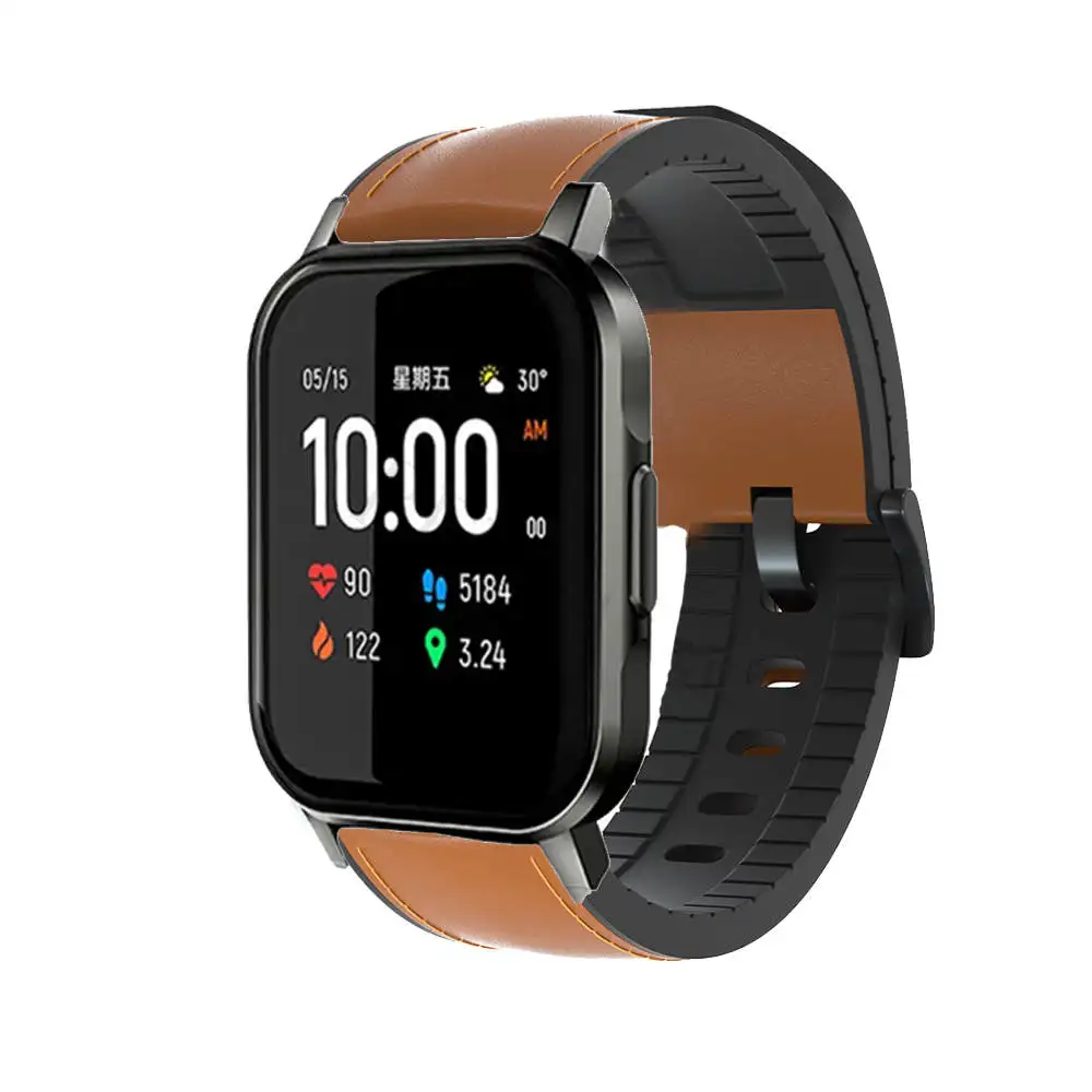 Eest Xiaomi Haylou RT LS05S Rihmad Watchband Käepaela 20 22mm silikoon +Nahast Wriststrap Kiire Releas käevõru Haylou LS02