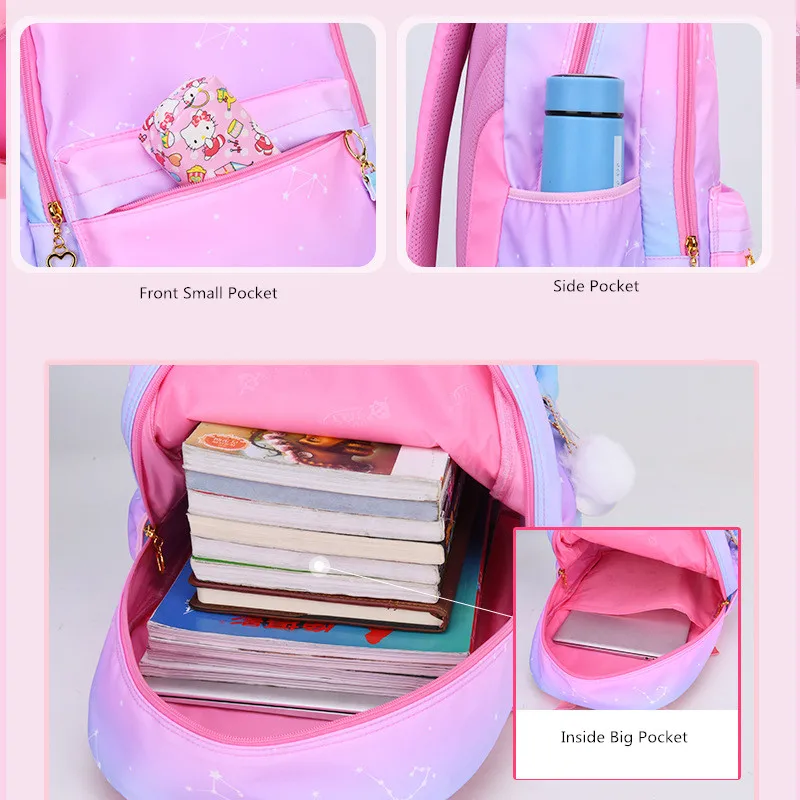 Fengdong korea stiilis kooli seljakott tüdrukute 6-12 aastat vanad lapsed raamat kott armas palus palli roosa sinine koolikotid tüdruk koolikott
