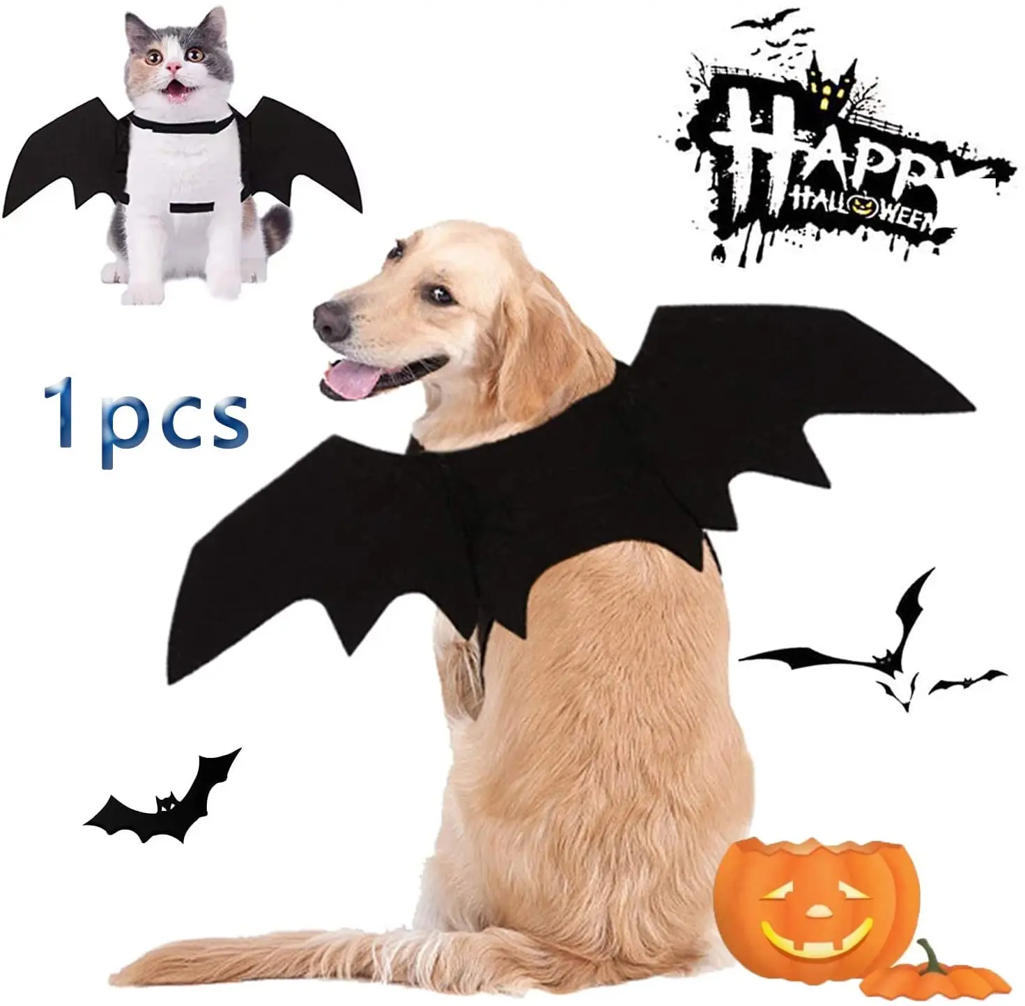 Halloween Kassi Kostüüm Kassidele, Koertele, Pet Pvt Tiivad Kass Koer Pvt Kostüüm Tiivad (Väike), Kleidi Üles Lemmikloomade Tarvikud