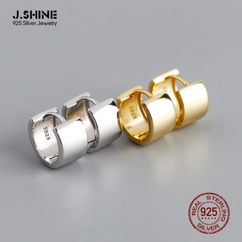 JShine Minimalistlik Mood Lai Sile S925 Sterling Silver Ear Lukk Kõrvarõngad Ring Ringi Hoop Kõrvarõngad Naiste Aksessuaarid