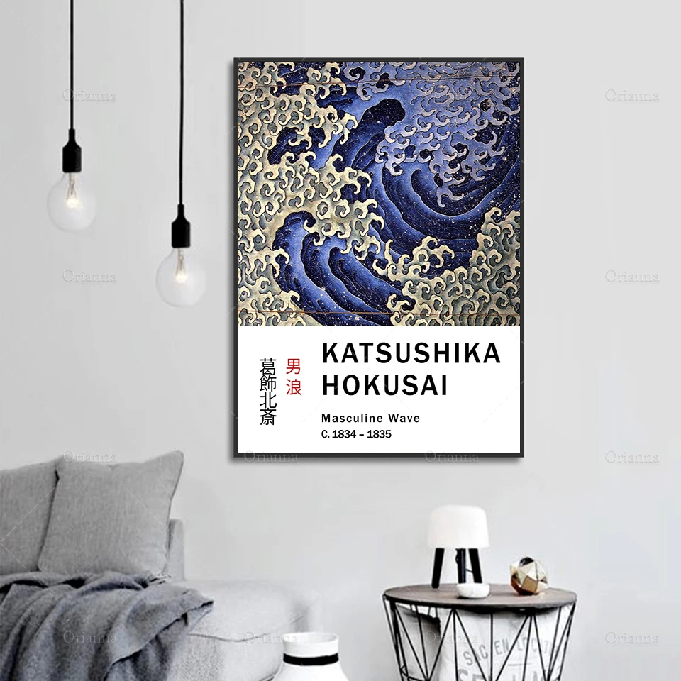 Katsushika Hokusai Mehelik Laine Print, Ukiyoe Kunst, Jaapani Print, Hokusai Art Printimine, Plakati Printimine, Seina Art, Kodu Kujundusest -