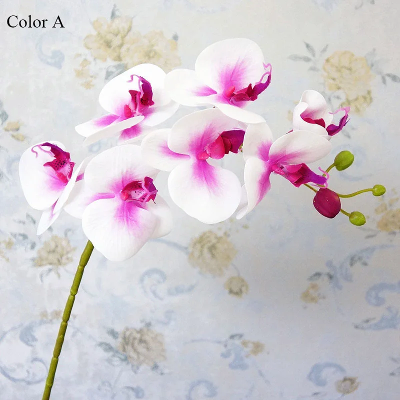 Lateks Reaalne touch Kunstlik Orhidee õie valge Käokeel võltsitud lille Kodu poole DIY Pulm Teenetemärgi flores