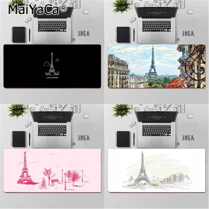 Maiyaca Cartoon Paris Eiffel Tower Gaming Mängija, laud sülearvuti Kummist Hiire Matt Large Mouse Pad Klaviatuurid Matt