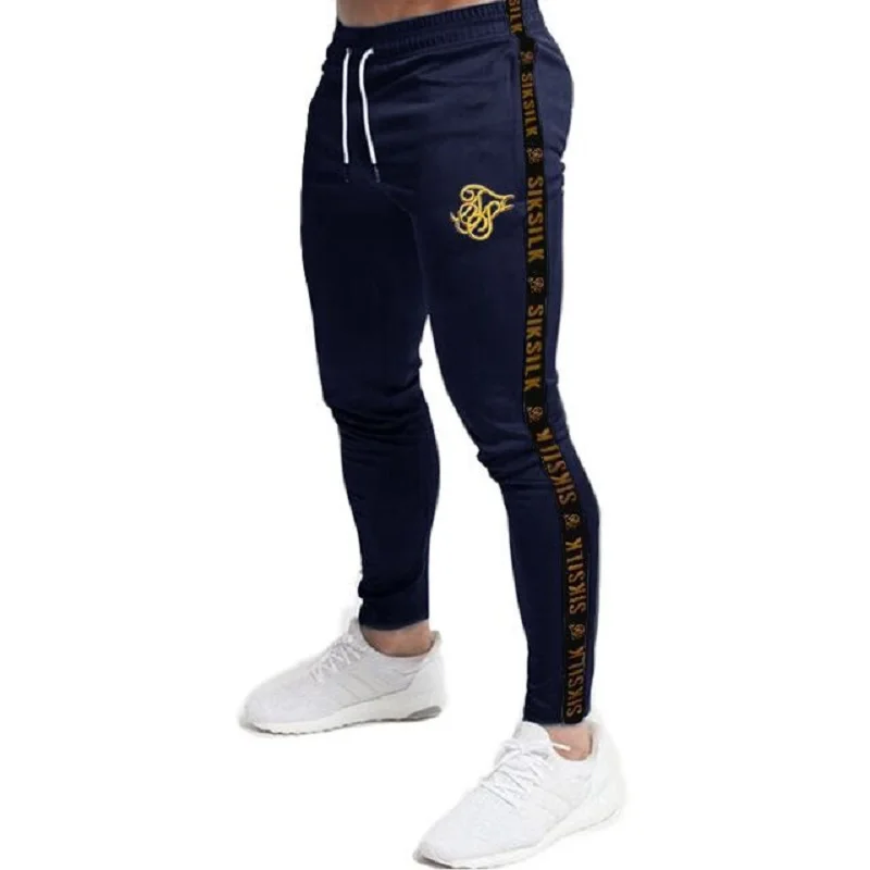 Mens Joggers Sweatpants Sik Silk Fitness Elastsed Püksid Hip-Hop Kõhn Tracksuit Siksilk Pant Meeste Vabaaja Silk Silk Jälgida Püksid
