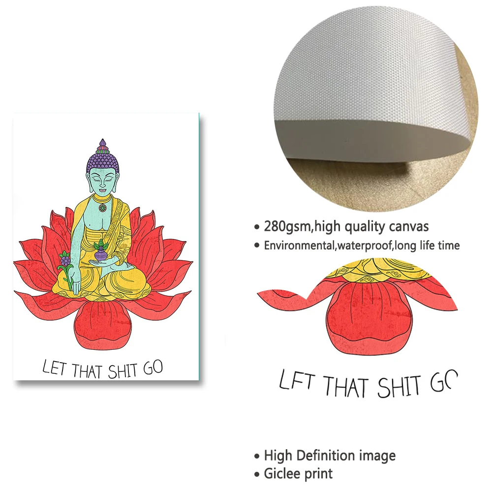 Naljakas Vannituba Märk Lõuendile Maali Pildid ja Plakatid Lasknud, Et Minna Hinnapakkumist Vannitoa Seina Art Buddha Zen Jooga Pilt Home Decor