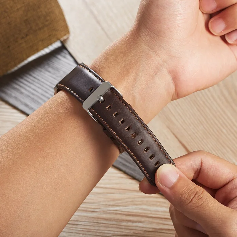 Naturaalsest Nahast Kellarihmad Jaoks Fitbit Ionic Smart Watchbands Kellad Tarvikud Mugav Hingav Moe-Kellarihmad