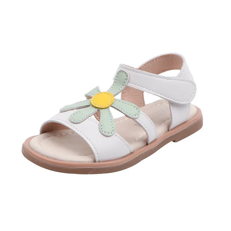 Printsess tüdrukute Sandaalid 2021 Suvel Avatud Varvas Tüdrukud Printsess Väike Daisy Sun Flower Vabaaja Sandaalid Lastele on Pehme Tald Sandaalid