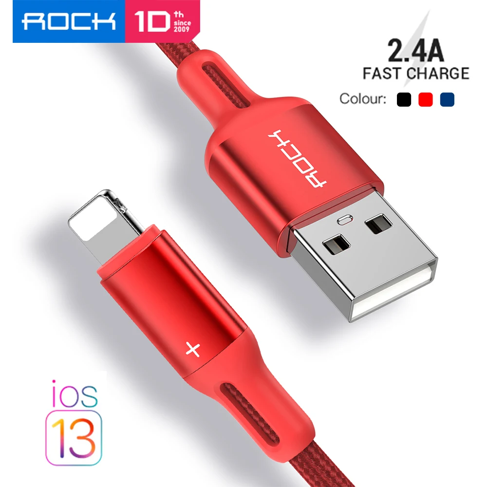 ROCK USB-Kaabel iPhone 11 Pro Max Xs X 8 Pluss Kaabel 2.4 Kiire Laadimise Kaabel iPhone 7 6 SE Laadija, Kaabel USB-Line
