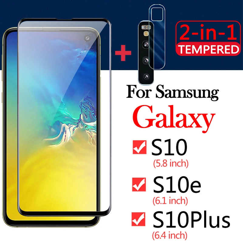 Samsung galaxy S10Plus Karastatud Klaasist s10e Kaitsva s 10 pluss 10s 10e 10plus Puhul Kaamera Objektiiv Ekraani Kaitsekile 2 in 1