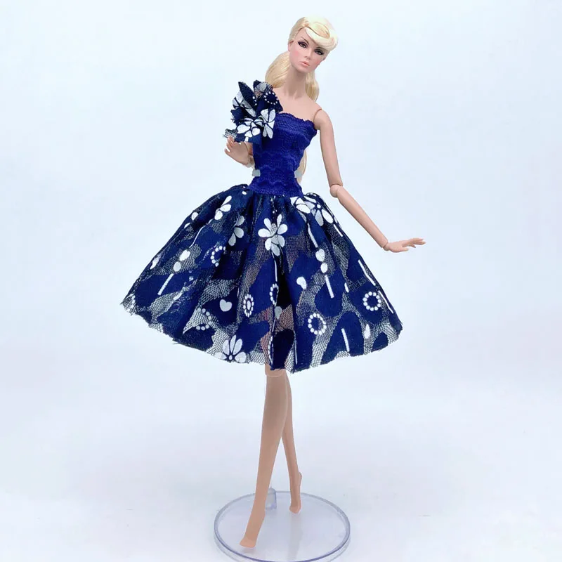 Sinine Lilleline Tutu Kleit Barbie Riided Printsess Ballett Kleidid Vestidoes Tantsu Varustus 1/6 BJD Nukud, Aksessuaarid Kids Mänguasi