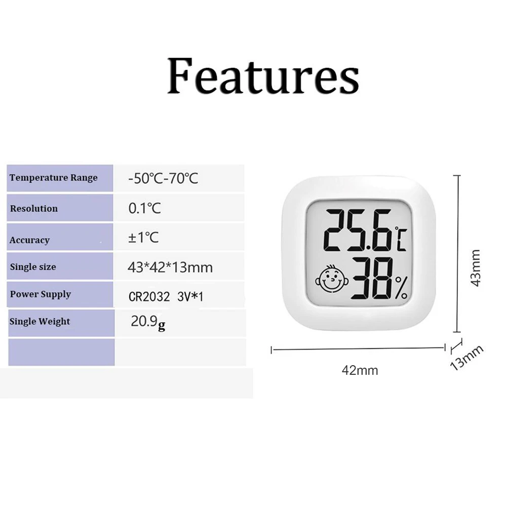 Siseruumide Temperatuur/Niiskus Arvesti Lihtne Lugeda Mini Digitaalne Hygrothermograph Täpse Mõõtmise Vahend Praktiline, Lihtne Paigaldada