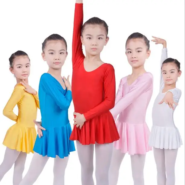 Spandex Võimlemine Leotard uisutamist kleit ballett kleit Ballett Tantsu Kleit tüdruk Lapsed iluuisutamise kleit pikk varrukas