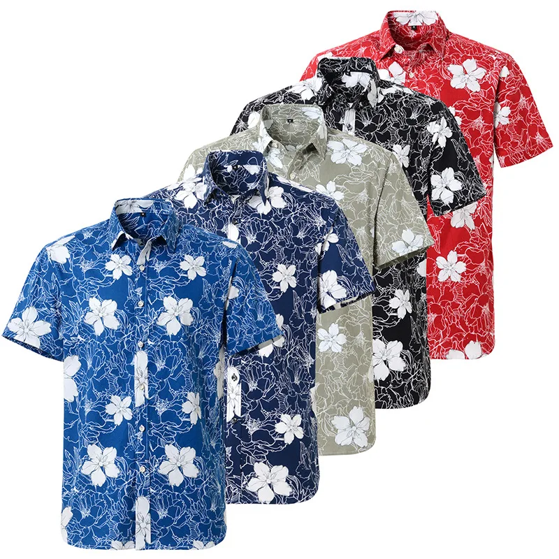 Suvel Puhkust Mehed Beach Särgid Camisas Para Hombre Rinnamikrofon Trükitud Särk Troopiline Lehemuster Lilleline Särk