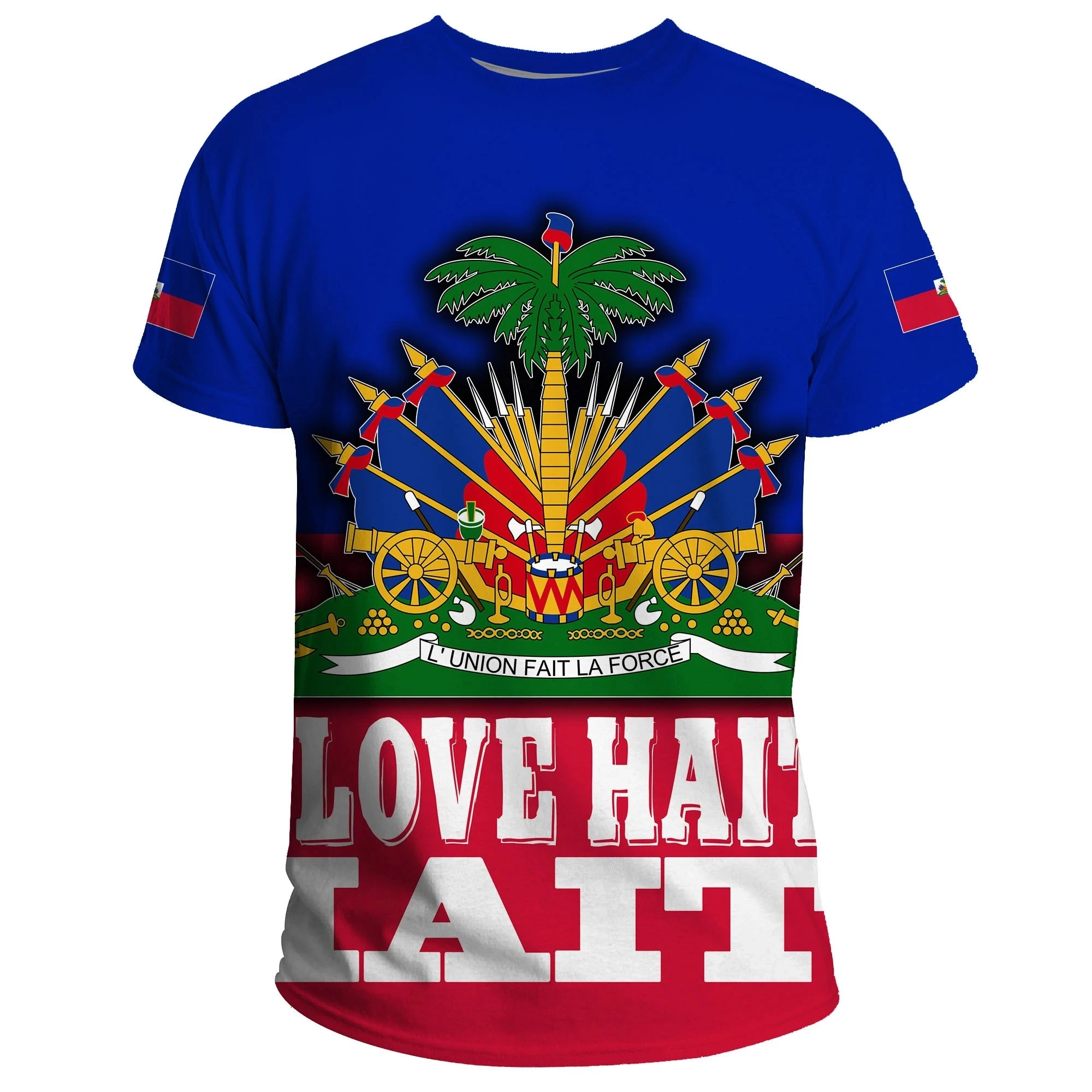 Tessffel Riigi Vapp Lipp Kariibi Mere Haiti Saare Retro Streetwear 3Dprint Funny Casual Lühikese Varrukaga T-Särgid Meeste/Naiste A3