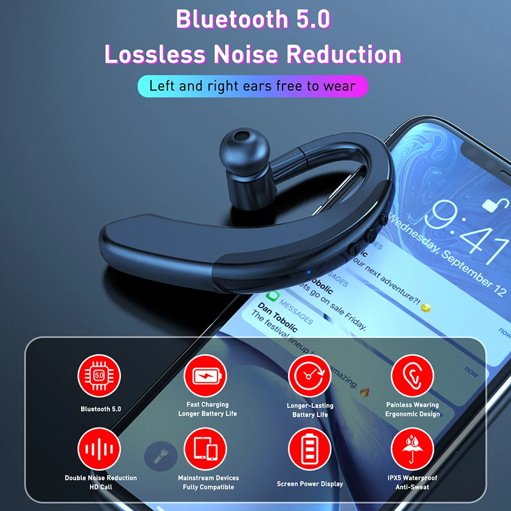 Traadita Bluetooth-Äri, Sport Kõrvaklapid Stereo Kuular koos Sweatproof,Müra Vähendamise Kõrvaklapid Auto Handsfree Kõrvaklapid