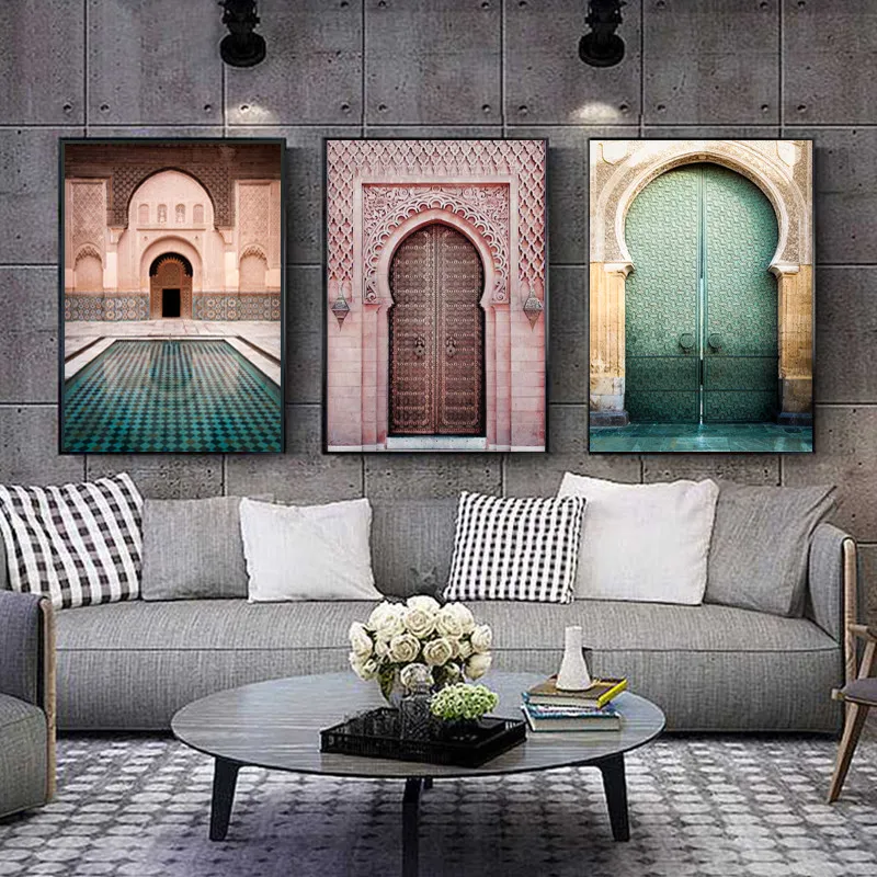 Tänapäeva Põhjamaade Maroko Ukse Vintage Plakatid Maailma Kuulsamaid Arhitektuuri, Kunsti Pilte Trükkida Elutuba Lõuendile Maali Home Decor