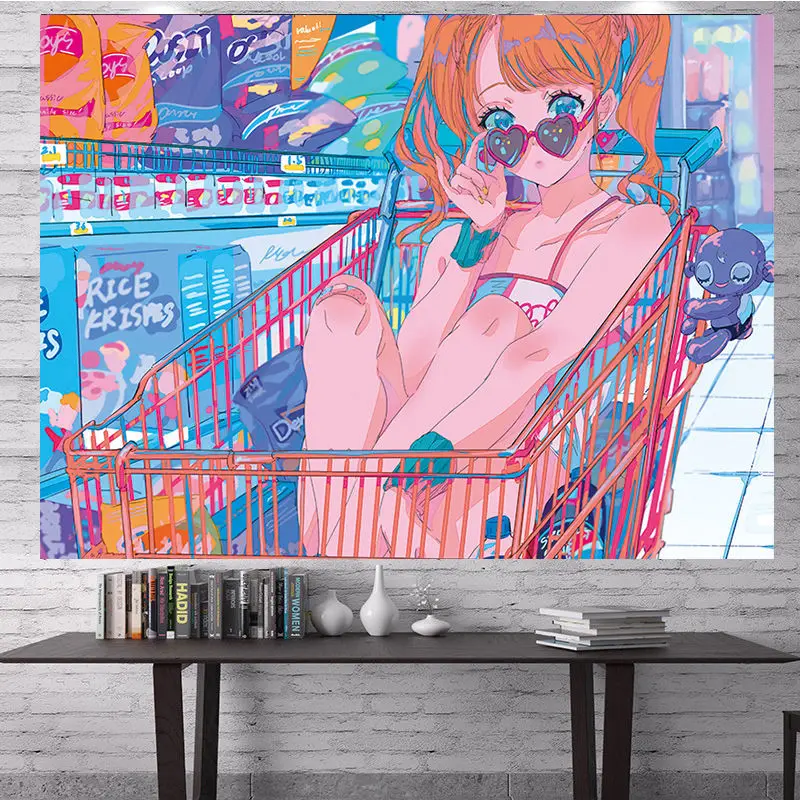 Tüdrukud Wall Decor Tapestry Kawaii Toas Pehme Tekk Kodu Magamistuba Kaunistamine Seina Riputamise Taust Riie Tarvikud Anime Boho