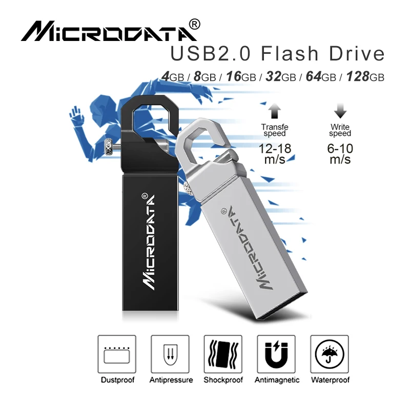 USB Flash Drive 32GB Pen Drive 64GB Metallist Mini-USB 2.0 Flash Disk 16GB 128GB Mälu Pendrive Väline Ladustamine Stick 64 gb
