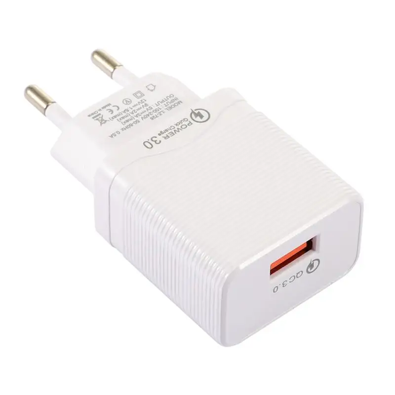 USB Quick-Charge 3A QC3.0 Single Port Seina Pistik Laadija Portable USA/EU Standard Kasutada Mobiiltelefoni Kiire Laadimine Kaabel Tarvikud