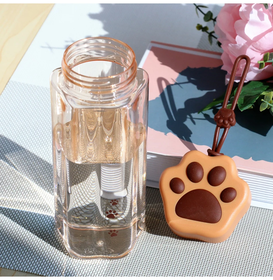 Uus Armas Kass Käpa Vee Pudel, Läbipaistev Plastik Piima Joomine Cup BPA Vaba Portable Anti Langeb Tassi Käepide