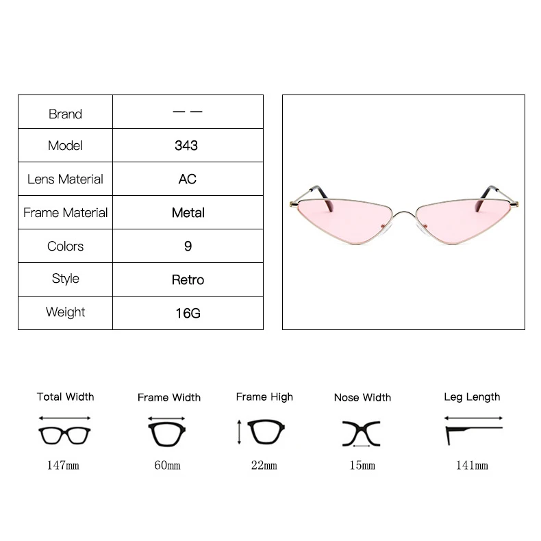 Uus Cateye Väike Raam Metallist Päikeseprillid Naistele, Meestele, Retro Kolmnurk Cat Eye päikeseprillid Fashion Brand Design UV400 Tooni 2021
