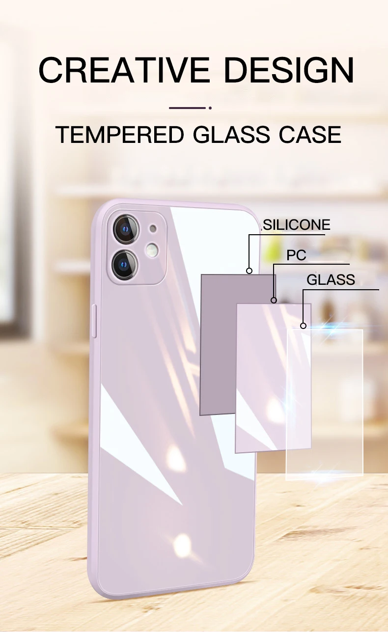 Vedel Klaas Case For iPhone 12 Pro Max kriimustuskindel Anti-Sügisel Värviline tagakaas Protective Case